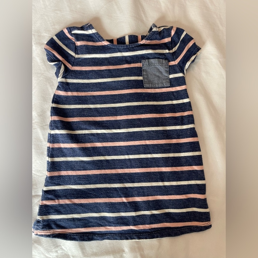 Old Navy Navy and Pink Striped Dress